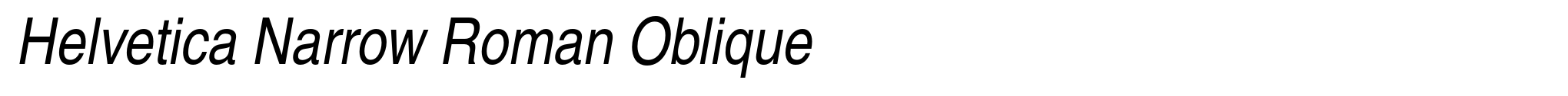 Helvetica Narrow Roman Oblique image